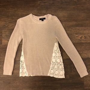 Cream Floral Side Knit Sweater
